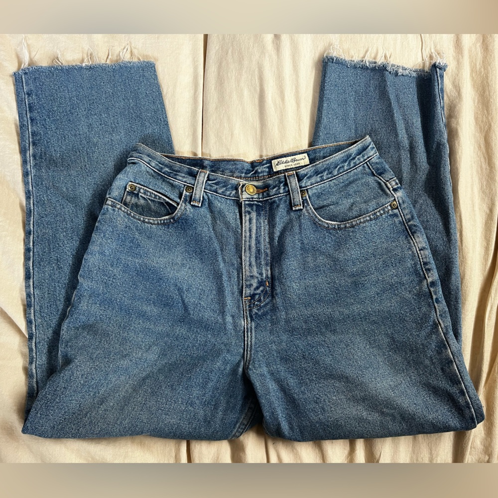 Vintage Eddie Bauer Cropped Blue Denim Jeans